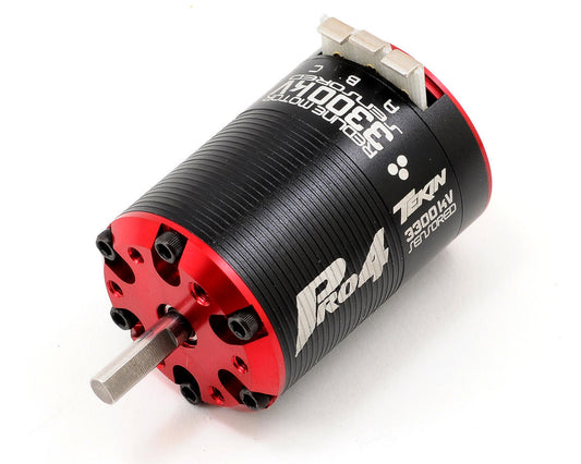 Pro4 4-Pole Sensored/Sensorless Brushless Motor 3300KV with 5mm Shaft for 1/10 RC Vehicles (TEKTT2502)
