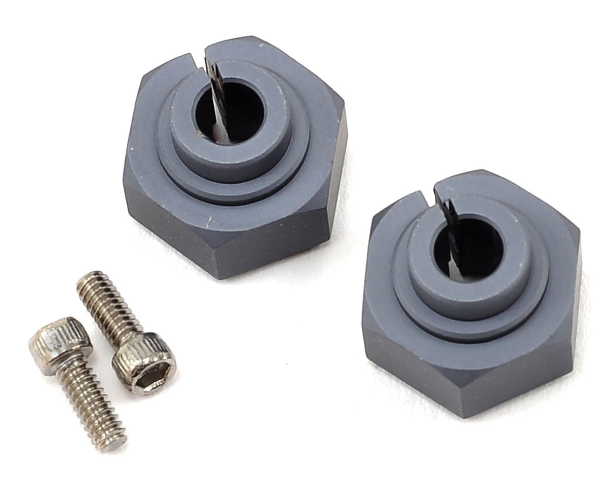 Aluminum Clamping Wheel Hex 12mm Gray for SCX10/Wraith (2) (VPS07081)