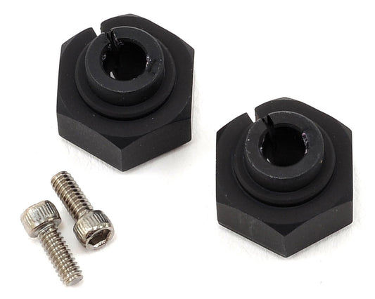 Aluminum Clamping Wheel Hex 12mm Black for SCX10/Wraith (2) (VPS07082)