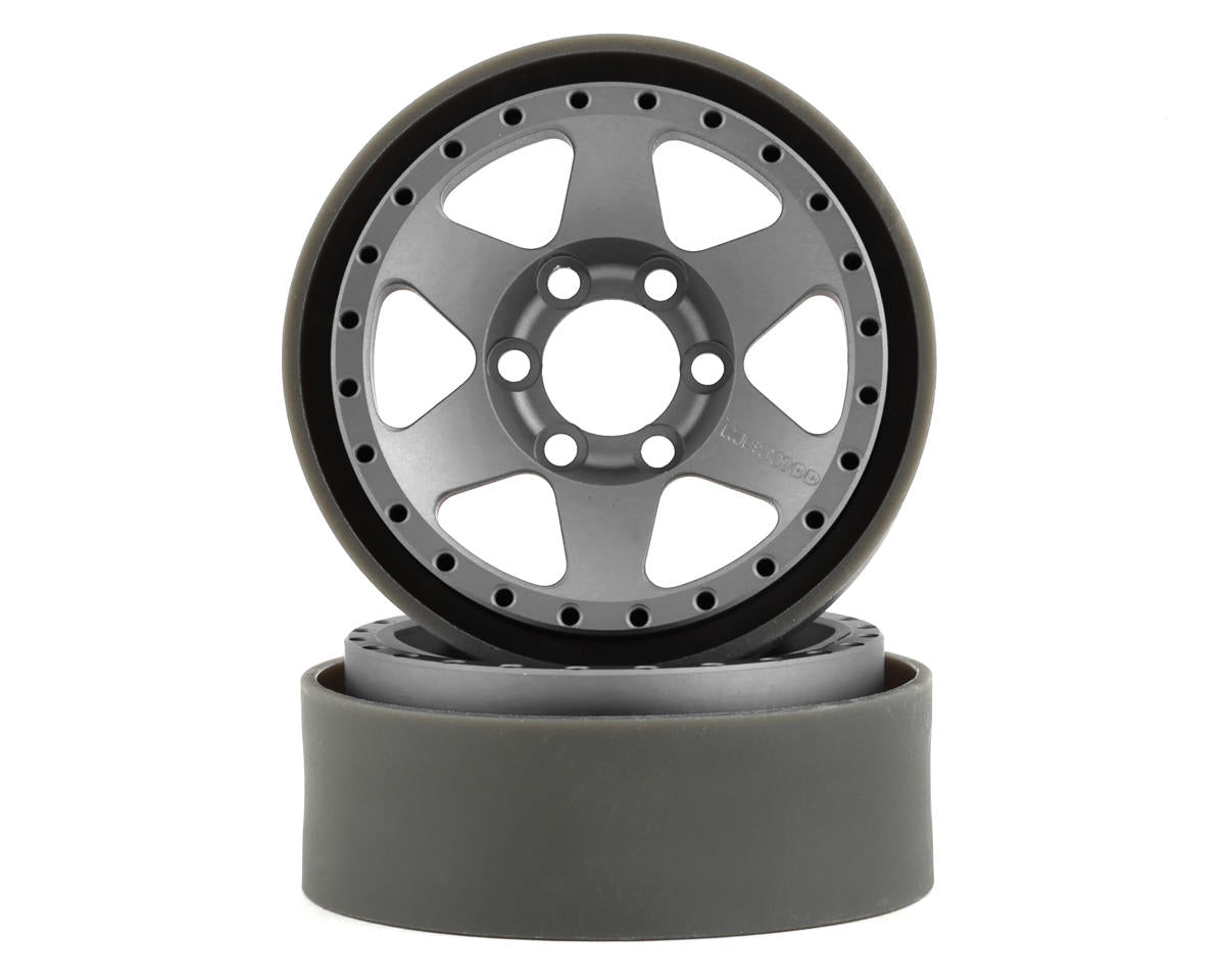 Aluminum Method MR310 1.9" Silver/Black Beadlock Wheels for 1/10 Rock Crawler (2) (VPS07764)