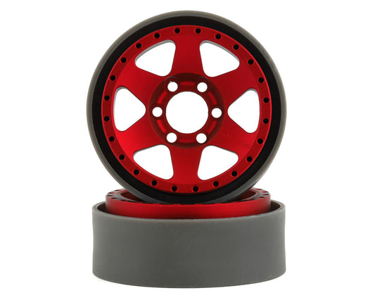 Aluminum Method MR310 1.9" Red Beadlock Wheels for 1/10 Rock Crawler (2) (VPS07766)